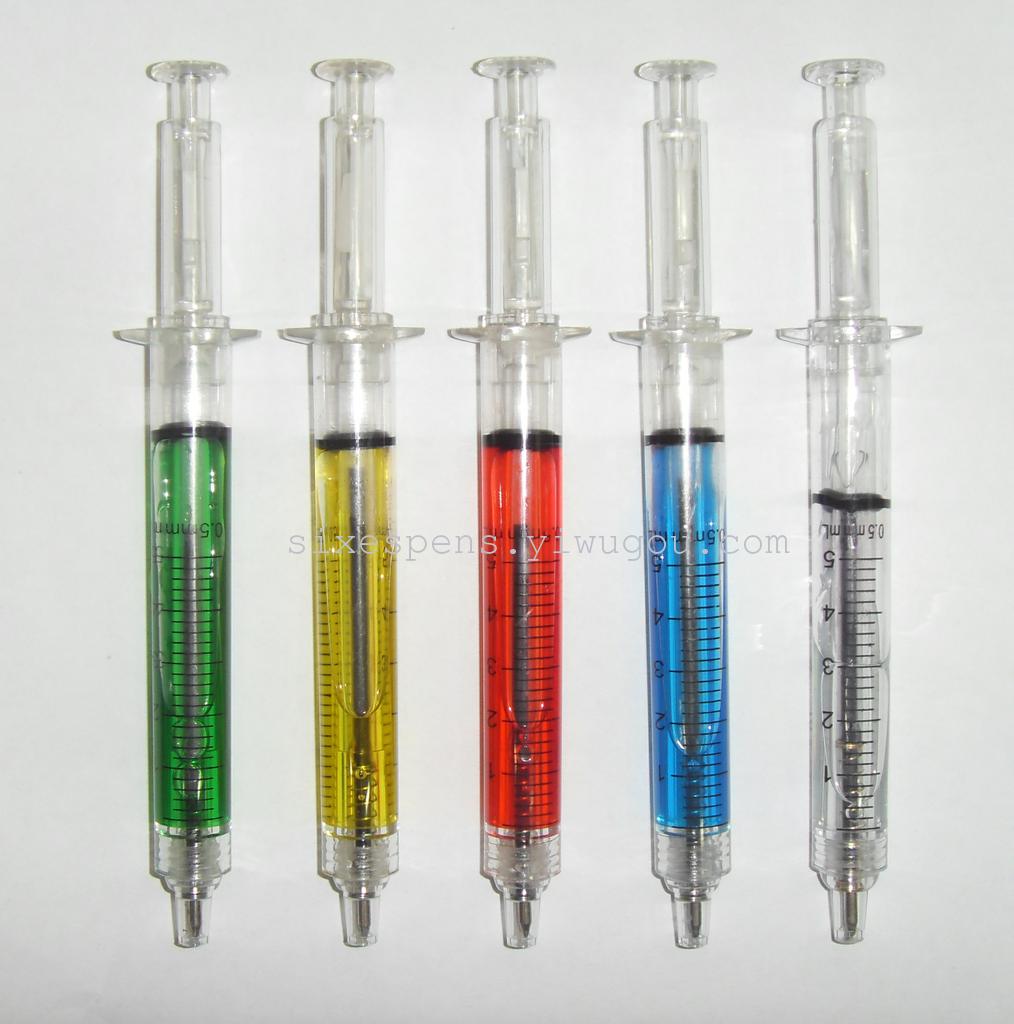 针筒形状圆珠笔 按动圆珠笔  广告圆珠笔 礼品圆珠笔