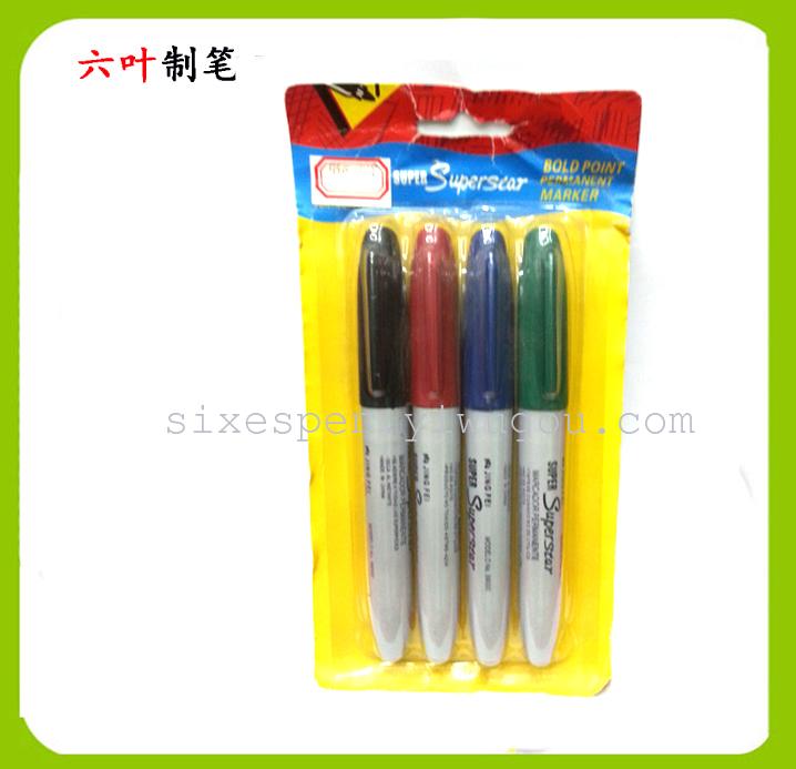 6 black oil-based kaikaiying marker pens with suction cards, 9500