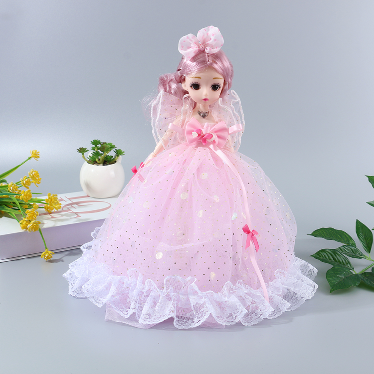 30 cm new lace chiffon dress doll, Barbie doll, light and music, girl's birthday children's toy, bow dress, BJD doll Specification image