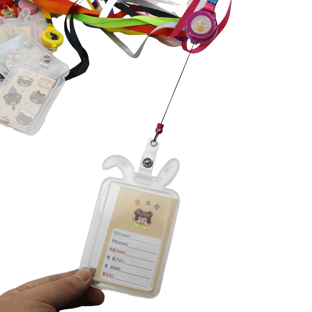 Exhibition work ID card, employee lanyard, double-sided card holder, can be equipped with lanyard, tag, and bus card holder Specification image