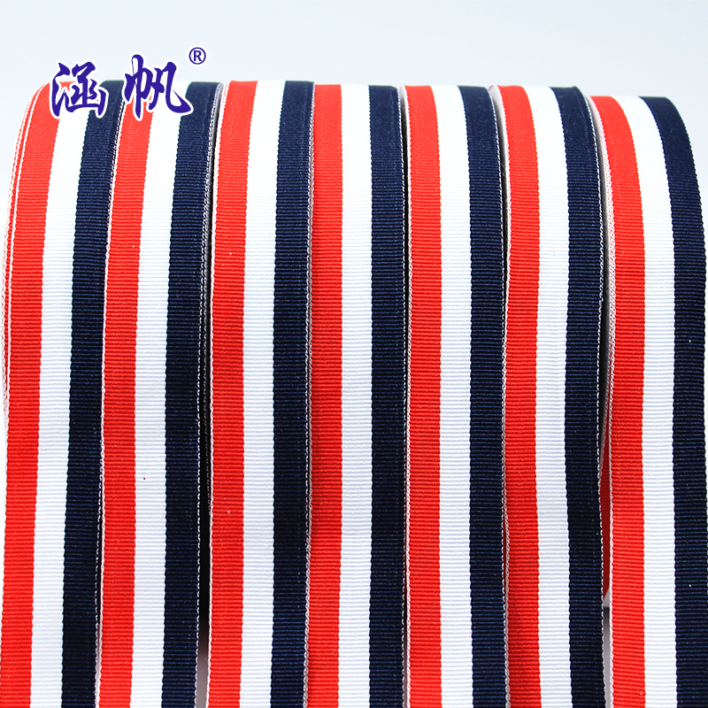 2.5cm wide red, blue and white webbing, colored polyester webbing, watch strap, bag strap, diy handmade ribbon Specification image