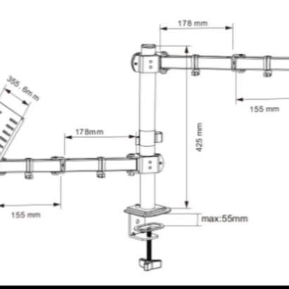 显示器支架双屏笔记本电脑托盘架夹桌面款升降桌面悬臂电视支架详情图1