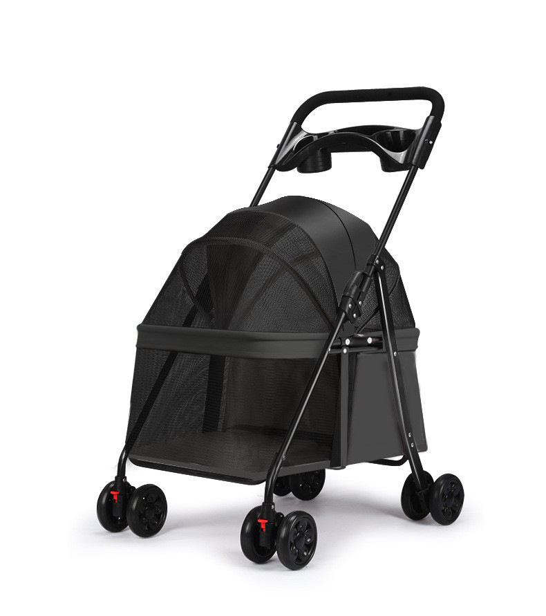 Cross-border best-selling pet strollers for cats and dogs, small dog strollers, teddy strollers, portable and foldable for going out Item Picture