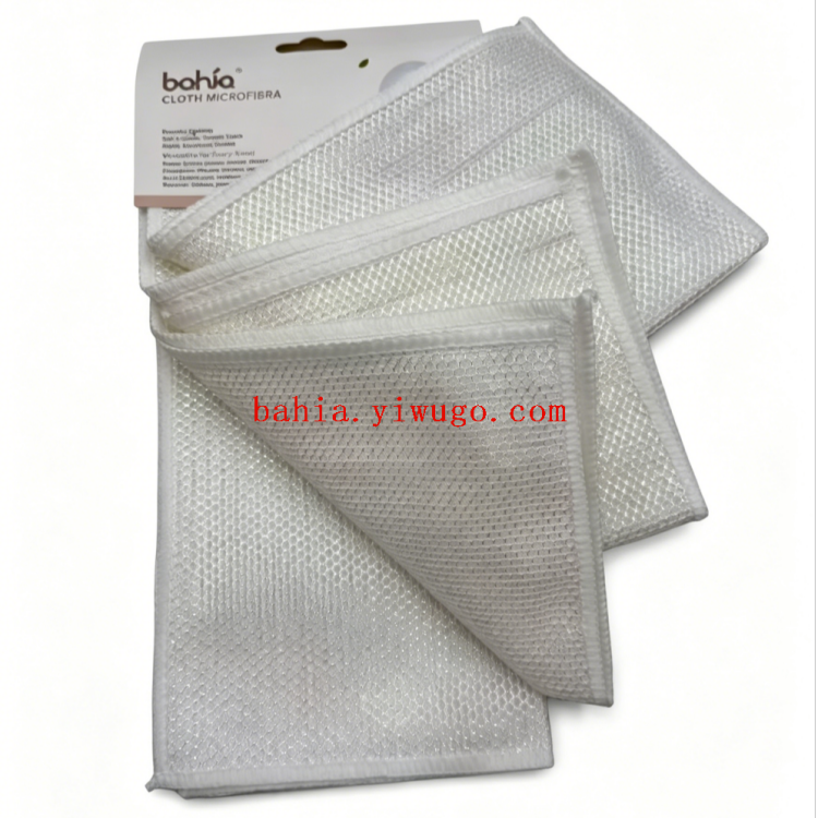 White double-sided grid dishcloth, oil-free and stain-removing cloth, special scouring pad for kitchen POTS and pans Application Scenario