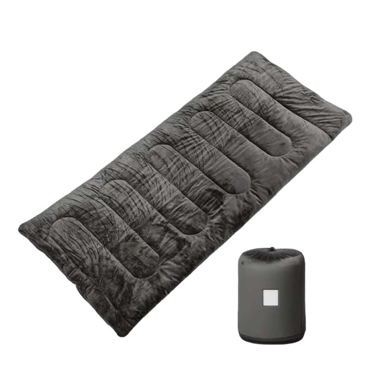 Thickened sleeping bag for outdoor camping, winter thickened for warmth and cold protection, adult spliced envelope-style coral fleece details Picture