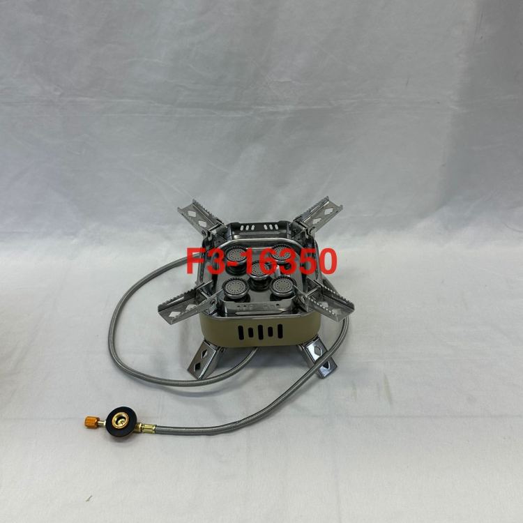 五芯卡式炉户外野营炉具烧水煮茶 炉头便携露营炊具煤气燃气灶绿色白底实物图