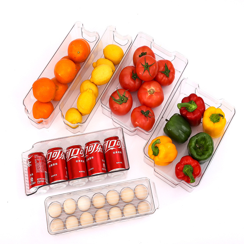 Plastic refrigerator storage box six-piece set, drawer-type transparent rectangular food preservation box, food and egg storage box details Picture