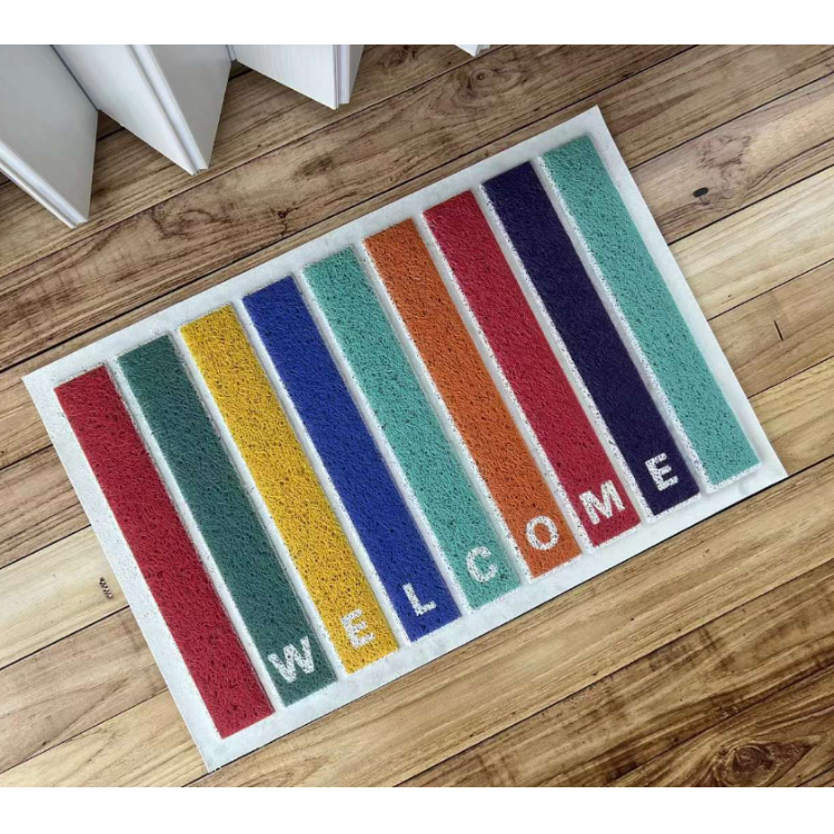 Threaded PVC digital three-dimensional printed brushed door mat, foot mat, anti-slip mat, logo advertisement, entrance door mat Specification image