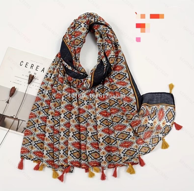 New cross-border export printed long scarf e-commerce live-streaming scarf wholesale supply chain supply Application Scenario