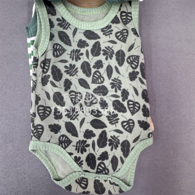 5件套男宝包屁衣套装吊带婴儿衣服蓝色外贸包屁衣儿童衣服批发产品图