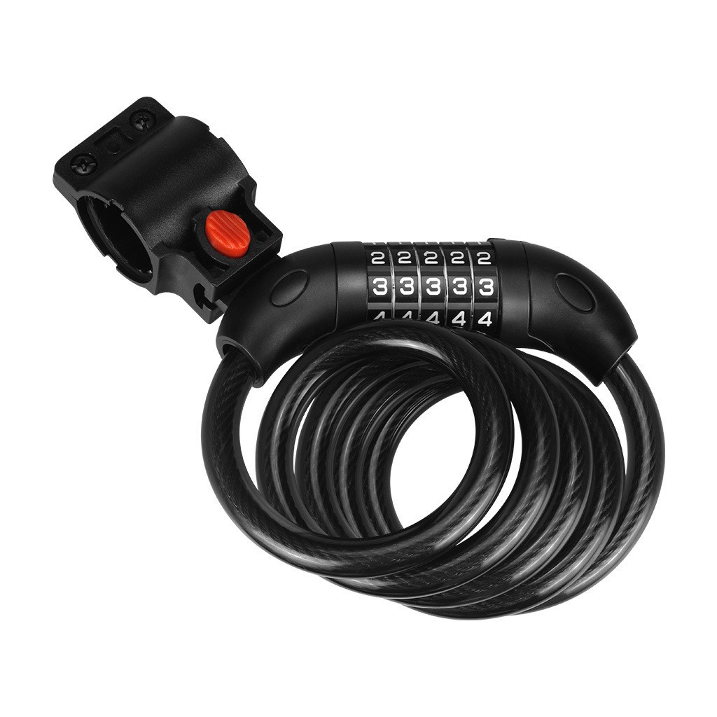 Bicycle lock riding equipment: five-digit password transparent thickened steel cable waterproof and anti-theft mountain bicycle password lock Item Picture