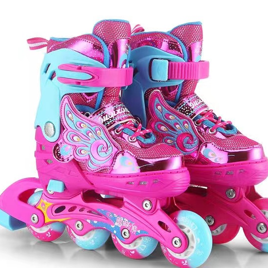 Children's full set of beginner roller skates, fully flashing PU wheels, adjustable and detachable inline roller skates for both men and women Specification image
