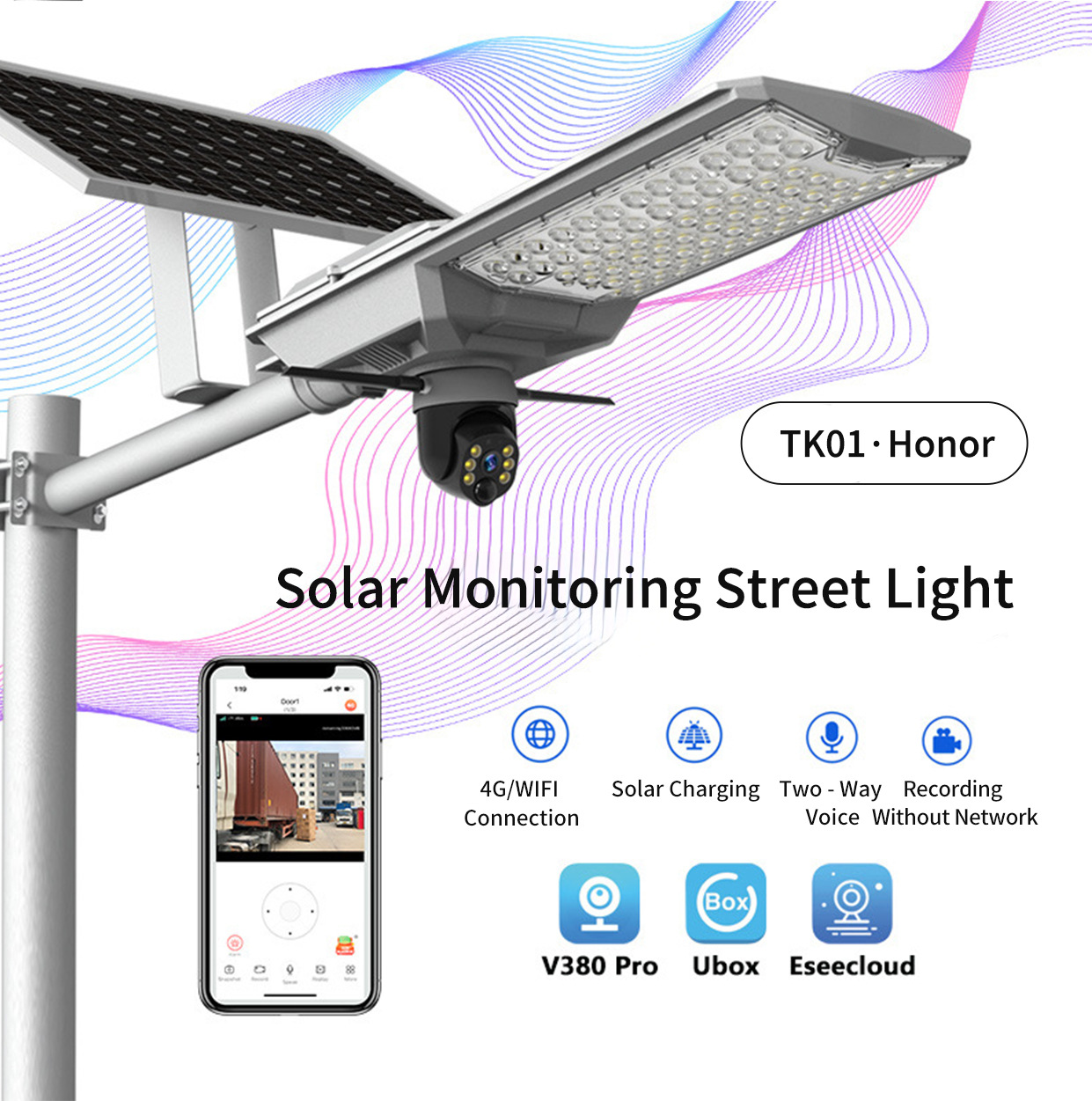 AIBUCUO巨舶优质太阳能监控Solar Security Camera太阳能路灯优选产品图