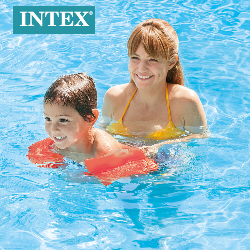 INTEX59642橙色荧光色儿童游泳手臂圈学游泳救生圈浮圈