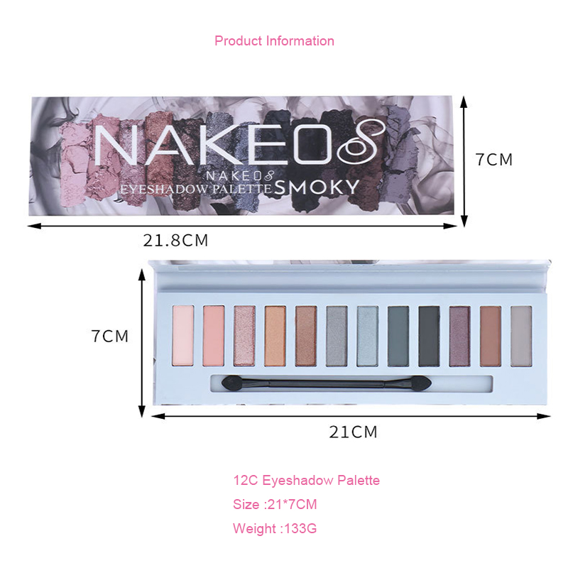 OEM/ODM factory custom wholesale, small-batch customized high-quality 12-color glitter matte waterproof mineral powder eyeshadow palette, comprehensive earth tone makeup Item Picture