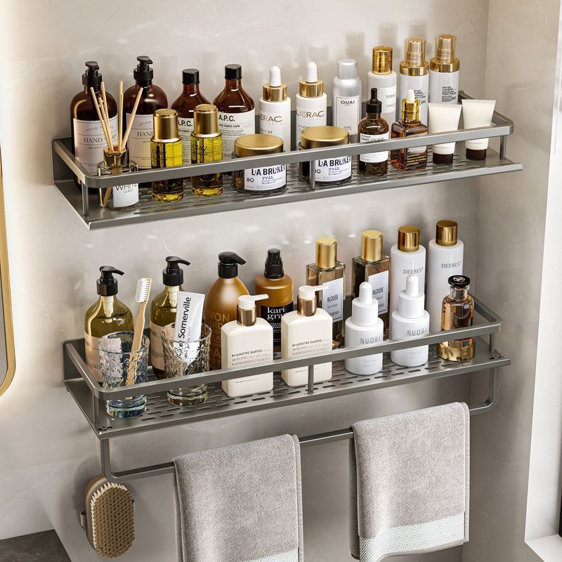 卫生间置物架浴室厕所洗漱台洗手洗澡间沐浴露免打孔墙上收纳架子产品图