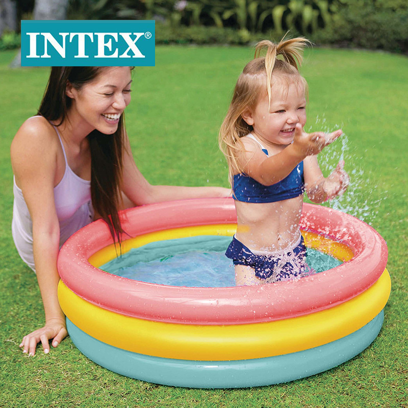 Bestway彩色充气泳池儿童成人适用Intex水池镀锌板帆布蓄水池游泳池亲子户外
