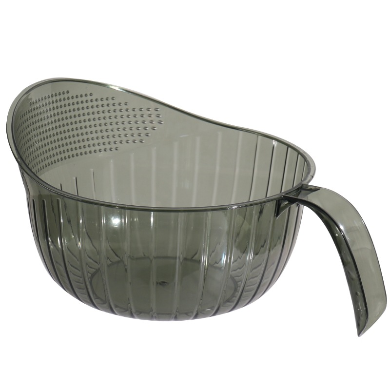 Household kitchen rice washing basket, transparent PET draining rice washing sieve, dense hole rice washing magic tool, vegetable washing basket, fruit and vegetable draining basket Item Picture