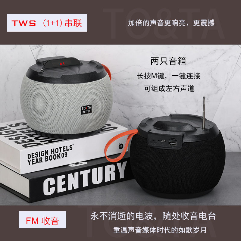 2026跨境热销带LED显示蓝牙音箱高清音质便携户外布艺无线音响产品图