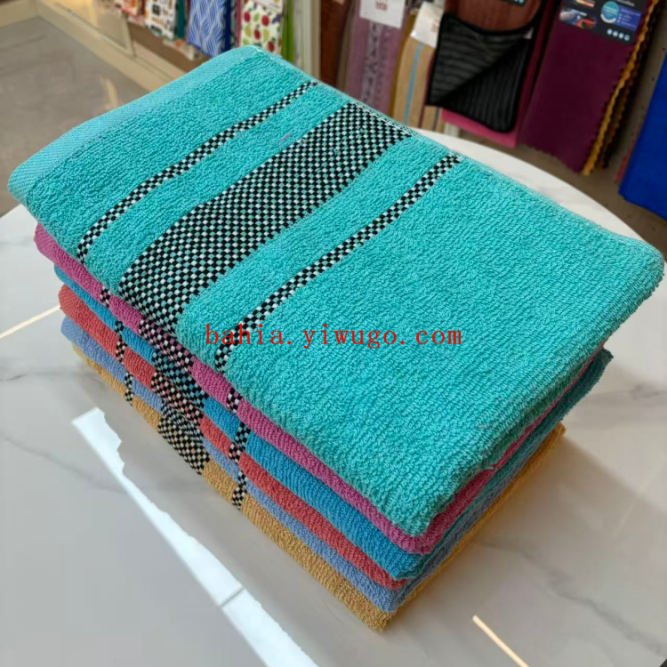 bahia  黑白格条纹浴巾 70*140cm酒店洗浴毛巾浴巾 跨境裹身浴巾