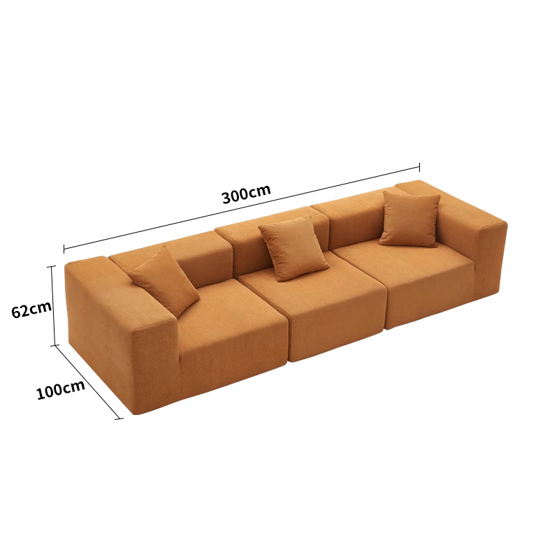 Vacuum compression packaging sofa, cotton and linen fabric one-piece molding, frameless roll packaging high-density compressed sponge sofa details Picture