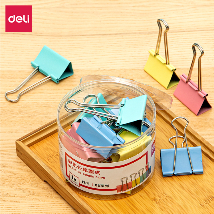 Deli Stationery Office and Student Stationery Cylinder Mixed Color #1 Long Tail Ticket Holder details Picture