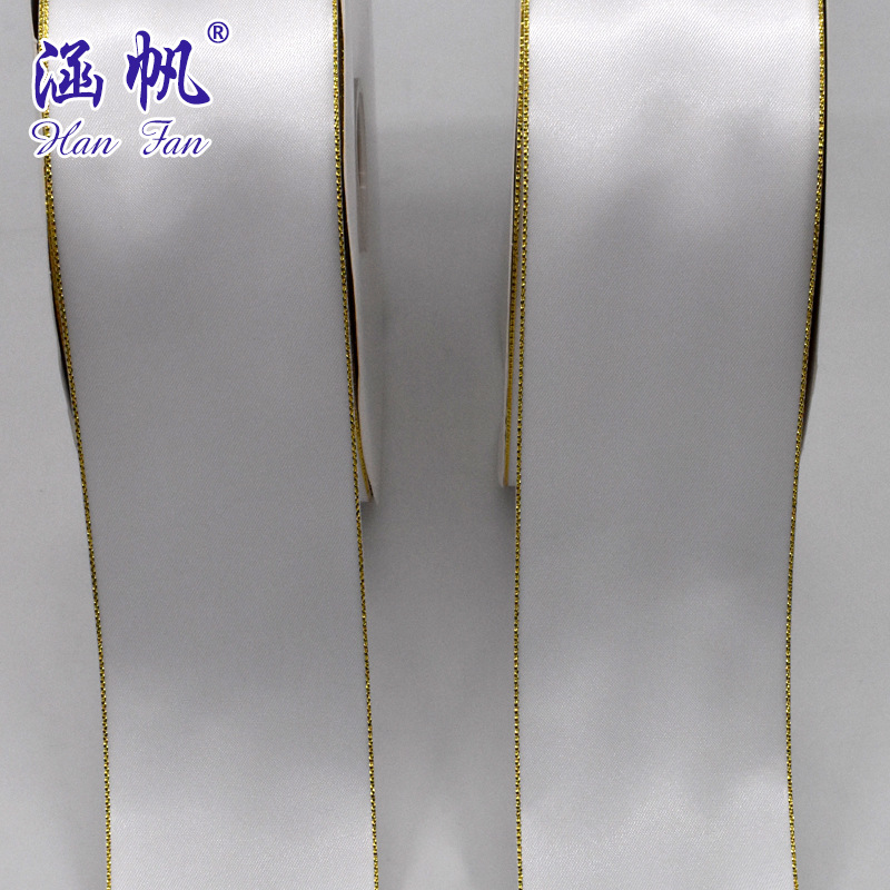 6.5cm blanco doble lado de oro borde de poliéster con caja de regalo decoración pastel caja ropa festival suministros fabricante Specification image