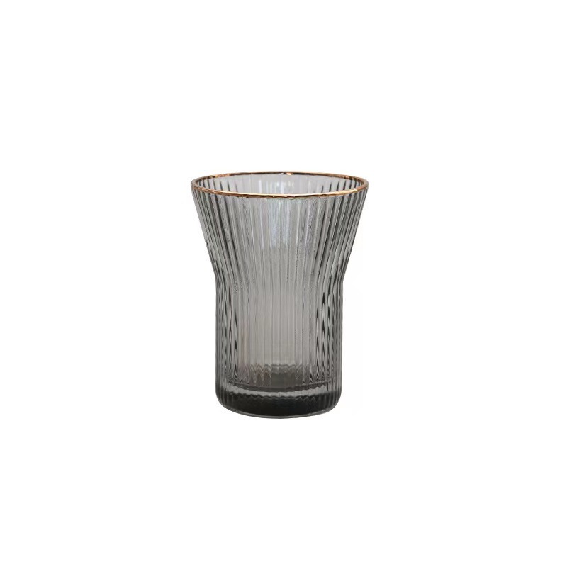 Striped glass cooling water bottle, household living room cooling water bottle, water cup, water ware, high-temperature resistant juice pot, water bottle, pot cup set Item Picture