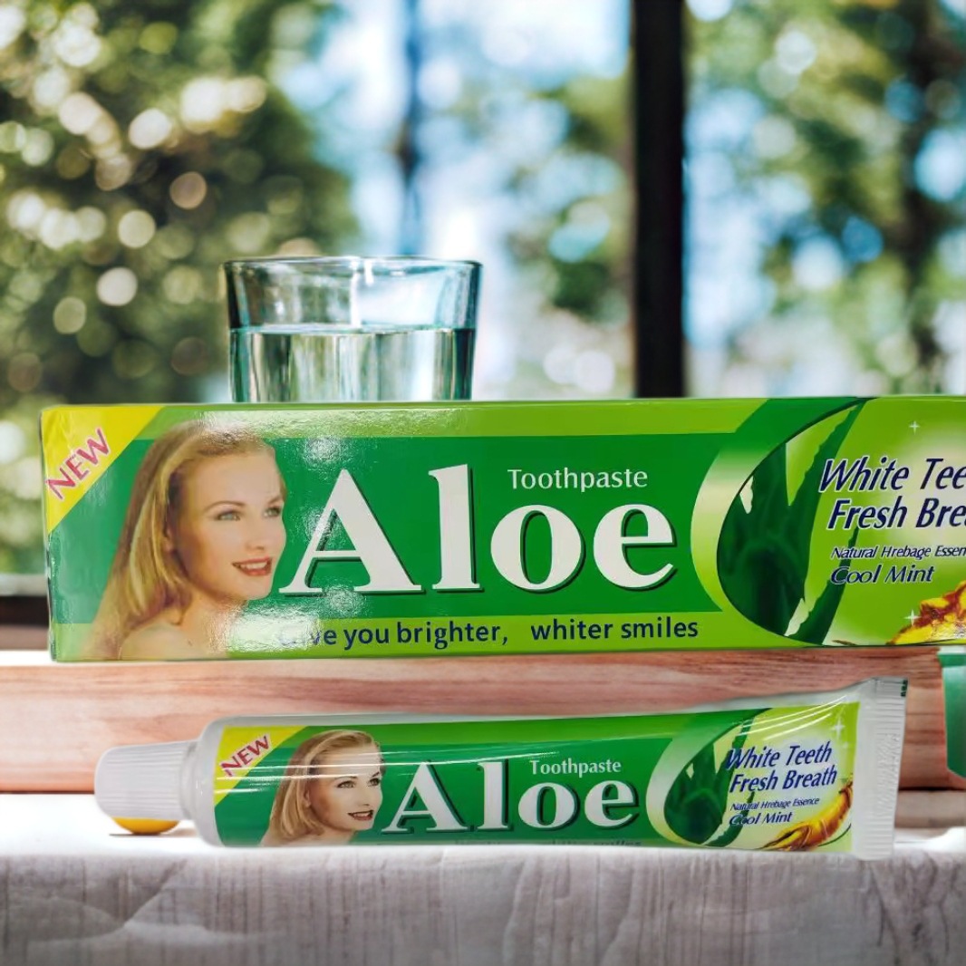 Customized (cross-border) export of English version aloe Vera White Ointment for freshening breath 100g toothpaste manufacturer wholesale Specification drawing