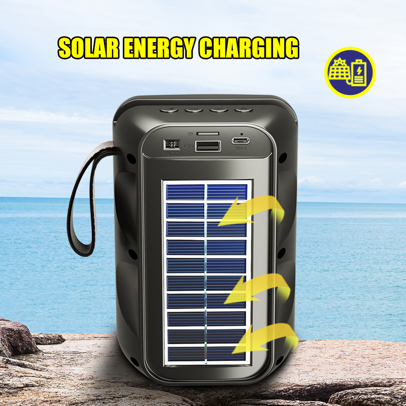 跨境外贸蓝牙音箱便携式太阳能大音量低音炮无线户外蓝牙音响小型