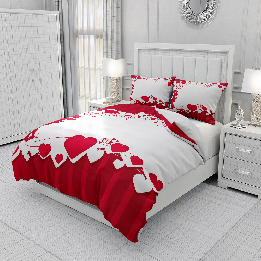 Valentine's Day Series 40-piece 13372 twill pure cotton home textile bedding and duvet cover set, custom-made according to your drawings Specification image