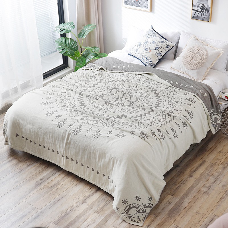 【 Elshi 】 American-style cotton gauze towel quilts, single and double air-conditioned summer cooling quilts, nap covers and blankets wholesale details Picture