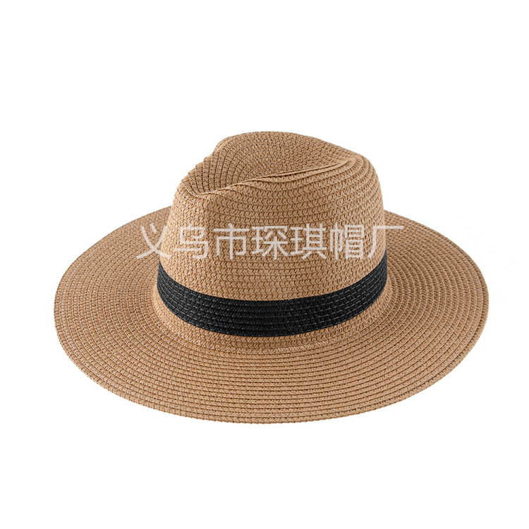 Cross-border bestsellers: Panamanian straw hats, beach hats, breathable sun hats, sun-protective denim hats, outdoor headwear, beach British top hats, suitable for both men and women