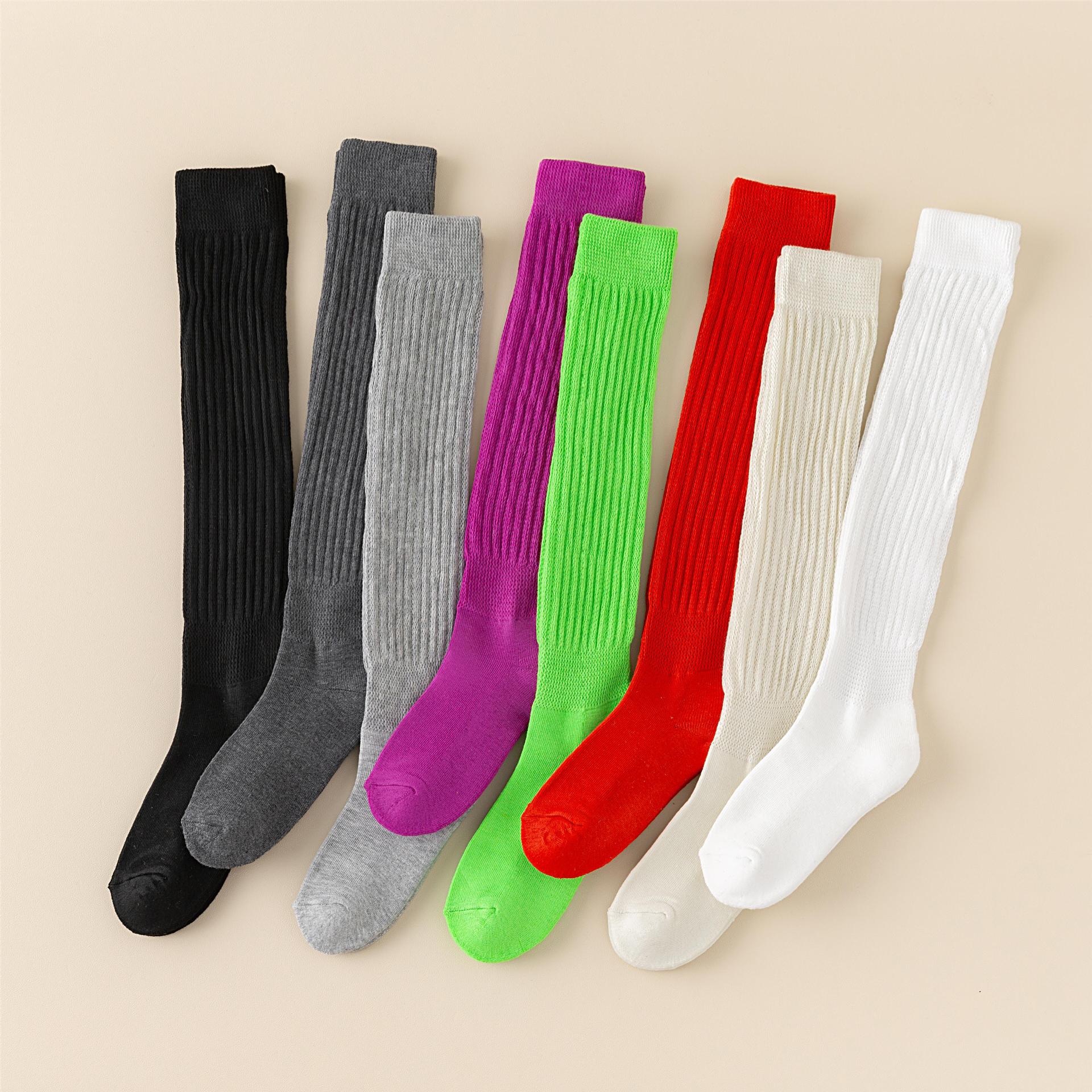 Cross-border over-the-knee socks for women in autumn and winter, long knee pile socks, candy-colored bubble socks, towel sports long socks for women