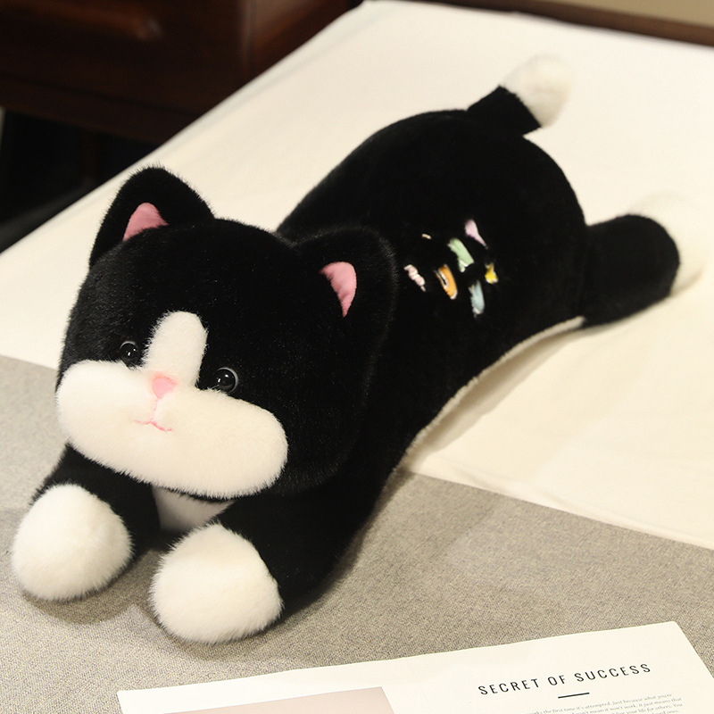 Black cat plush toys for home leisure, hugging dolls, cushions and pillows, cute new cross-border products Item Picture
