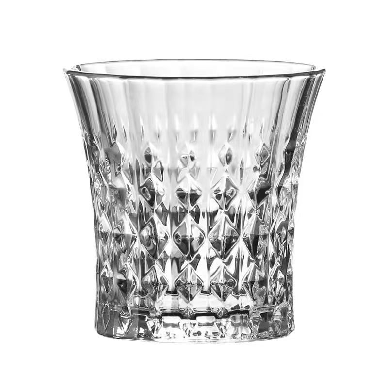 Diamond glass, Ins-style French glass, vintage wine glass, tall glass, household wide-mouthed champagne glass Item Picture