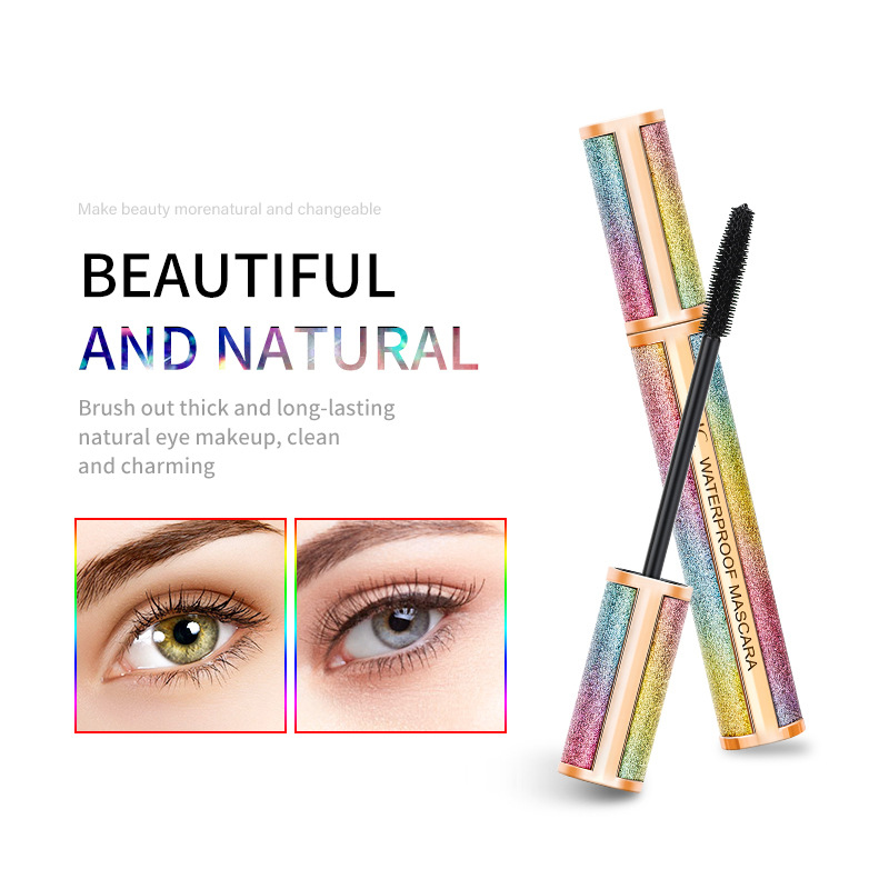 Noche estrellada resistente al agua y al sudor denso rizado no distorsionado pestañas mascara maquillaje Specification image