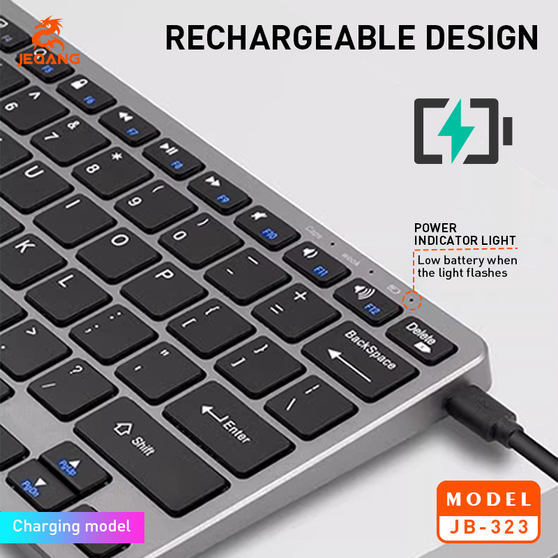 2.4G蓝牙双模无线键盘商务办公超薄静音 充电式便携多设备切换