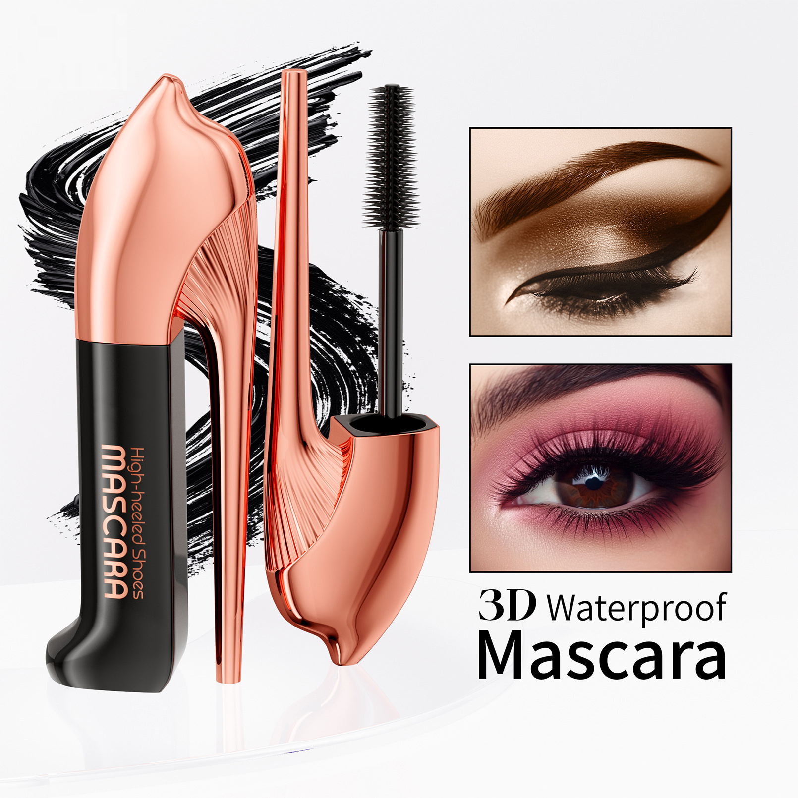 High-heel mascara - mascara primer - waterproof, long, thick and curly, non-fading women's mascara Specification image