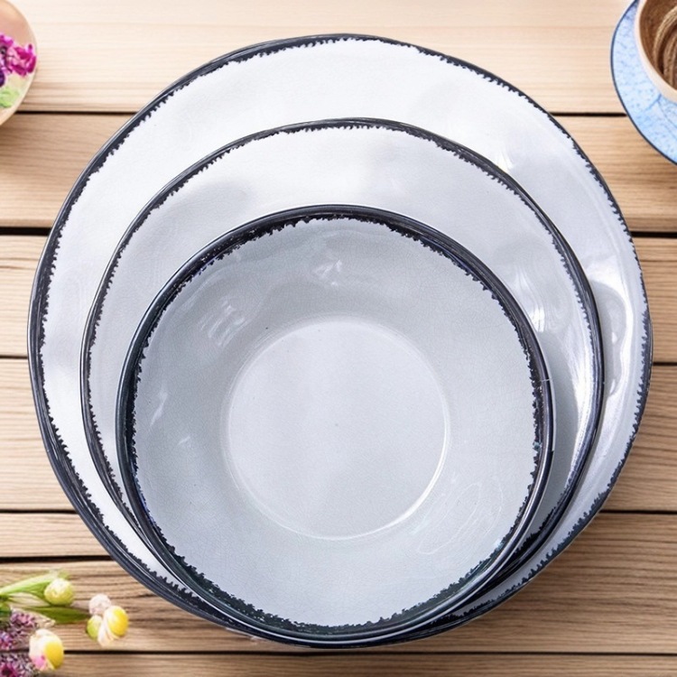 Melamine white porcelain imitation round shallow plate, hotel, restaurant, commercial buffet plate, melamine tableware OEM Item Picture