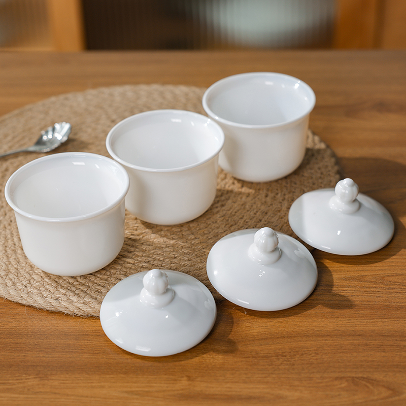 OPAL GLASSWARE, white jade porcelain tempered glass, glass sugar bowl, household tableware, glass stew bowl Item Picture