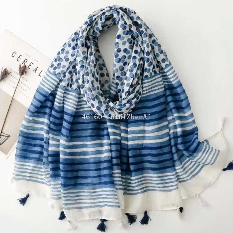 New printed long scarves for cross-border export, live-streaming e-commerce, wholesale supply chain of scarves Specification image