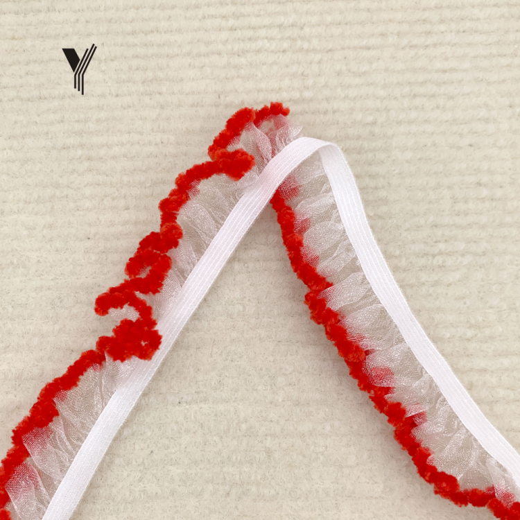 In stock: color single-sided black fungus edge knitted elastic band hair accessories, women's underwear, swimsuits, fish silk woven band underwear, high-end