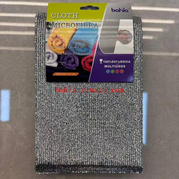 Silver-threaded encrypted scouring pad, kitchen dishwashing cloth, pot scrubbing cloth, cleaning and durable, tableware wiping cloth, multi-functional scouring pad Application Scenario