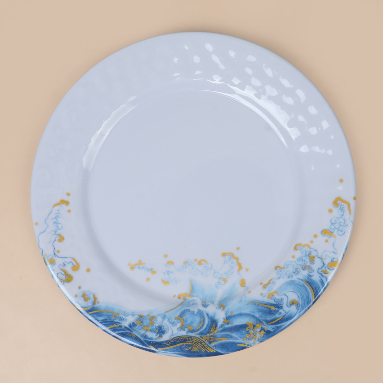 Wholesale of melamine melamine tableware and plates for foreign trade, Western food plates, hotel and restaurant snack plates full figure