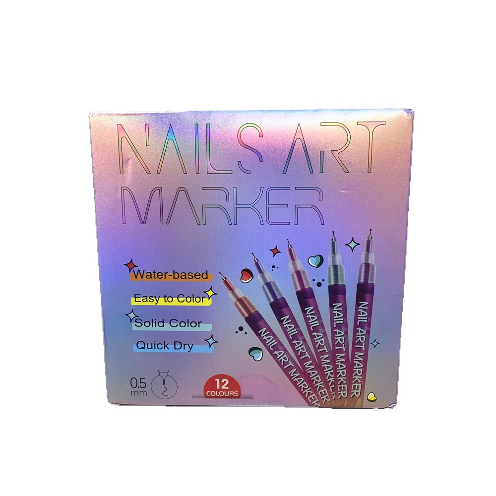 Cross-border 12-color nail art graffiti and painting set, multi-color nail art pieces, painting, high-gloss markers, drawstring pens wholesale Application Scenario