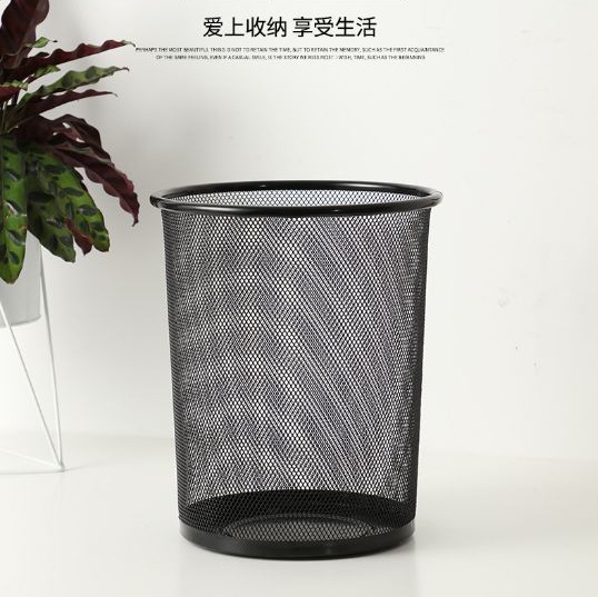 金属防锈铁网垃圾桶桶家用加厚垃圾桶篓圆桶形铁丝网家庭使用卫生