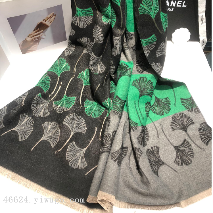 Cross-border scarf wholesale e-commerce live streaming supply chain supply new styles, 78 high-speed jacquard series, ginkgo flower Specification image