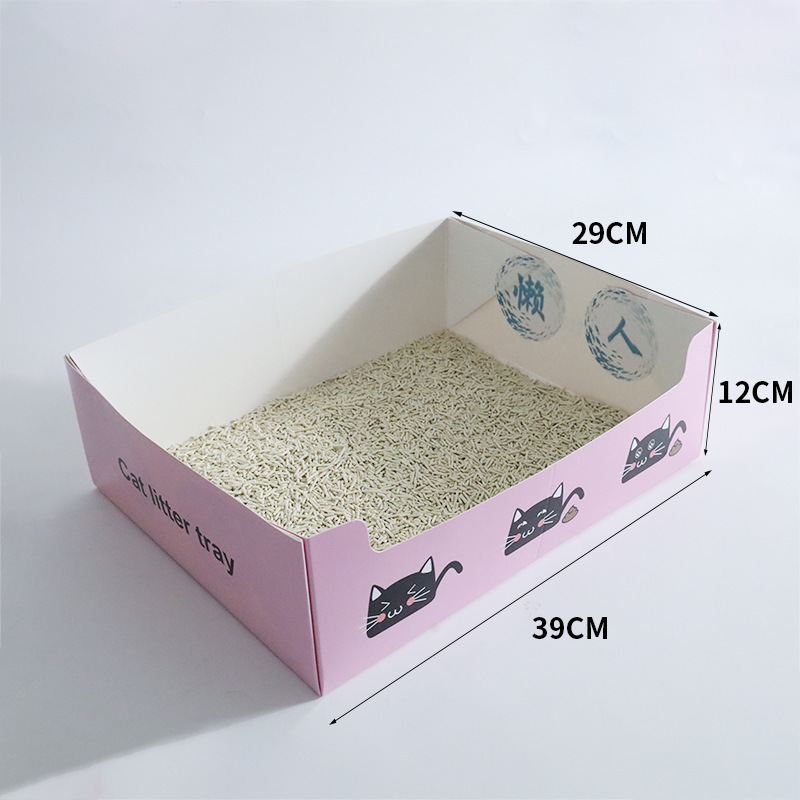 Monthly litter box, eco-friendly paper cat poop box, no-rinse cat toilet, wholesale of emergency litter boxes for business trips and travels Item Picture