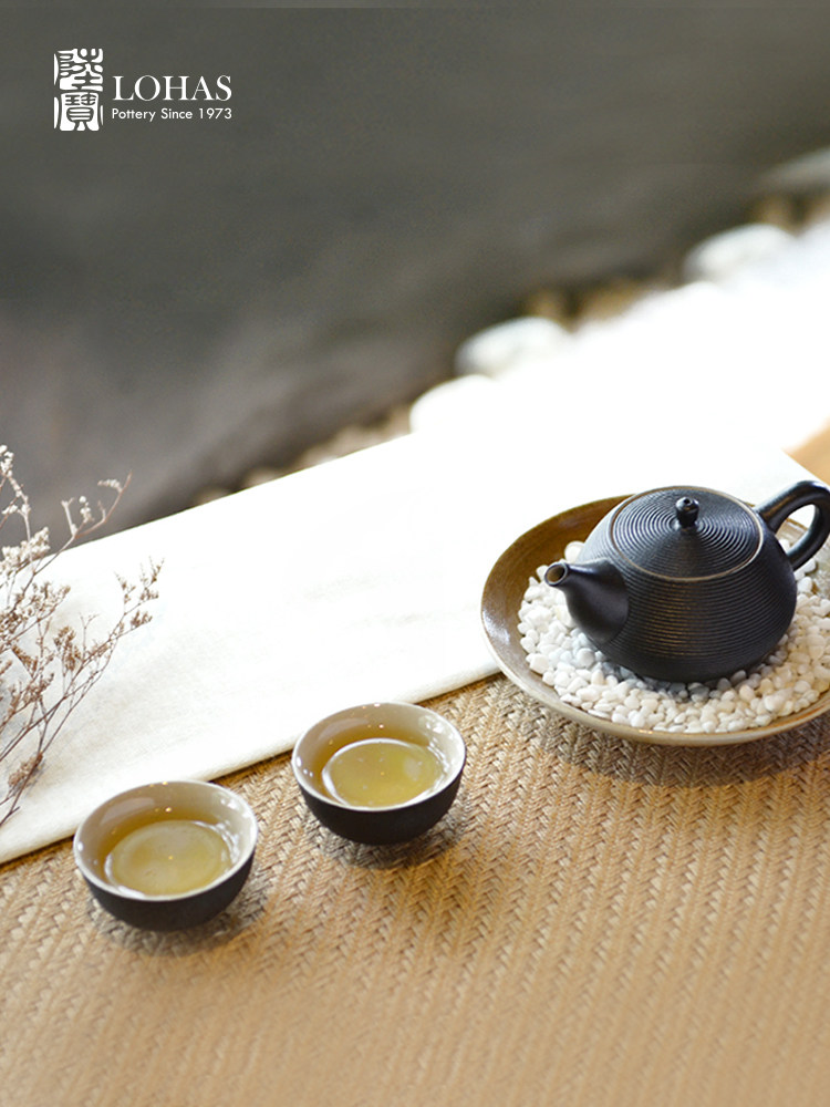 Taiwan Lu Bao One Pot and Two Cups Tea Set, Wabi-sabi style Zen-inspired tea brewing teapot, single cup, Book Fragrance Tea Tasting gift Specification image